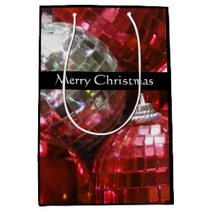 Red Baubles Merry-kerstcadeau zwart Medium Cadeauzakje
