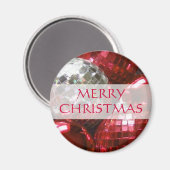Red Baubles 'Merry Kerstmis'-koelkast magneet (Voorkant / Achterkant)