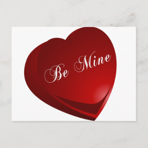 Red Be Mine Heart Briefkaart