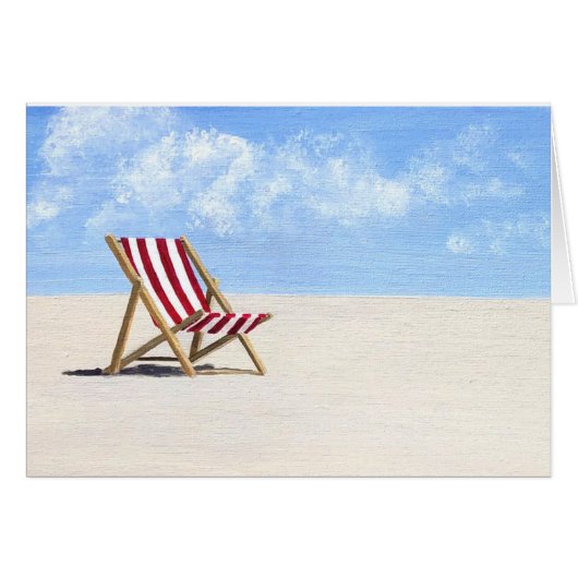 Red Beach chaise peinture, se sentir mieux carte (Devant horizontal)