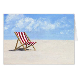 Red Beach stoel schilderij, voel je beter kaart