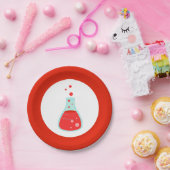 Red Beaker Science Party Papieren Bordje (Feest)