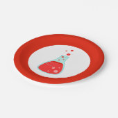 Red Beaker Science Party Papieren Bordje (Gekanteld)