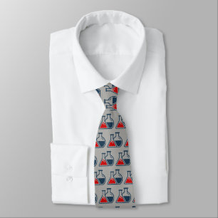 Red Beakers Chemistry Design Necktie Stropdas