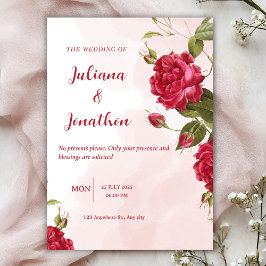 Red Beautiful Wedding Invitation Kaart