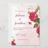 Red Beautiful Wedding Invitation Kaart (Voorkant)