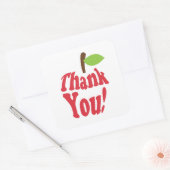 Red Bedankt Apple Appreciation Vierkante Sticker (Envelop)