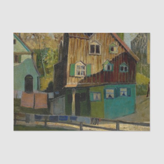 Red Bedding by Grant Wood Tissuepapier (Voorkant)