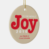 Red beige joy to world custom business logo keramisch ornament (Rechts)