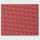 Red Beige Merry Christmas Bow Pattern Cadeaupapier (Vlak)
