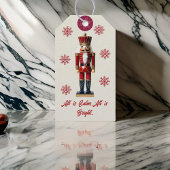 Red Beige Snowflake Notenkraker Cadeaulabel