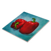 Red Bell Peppers Tegeltje (Zijkant)