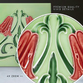 Red Bellflower Decor Art Deco Tegeltje