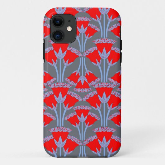 Red Bellflower iPhone 11 Case | One Owl Artist (Achterkant)