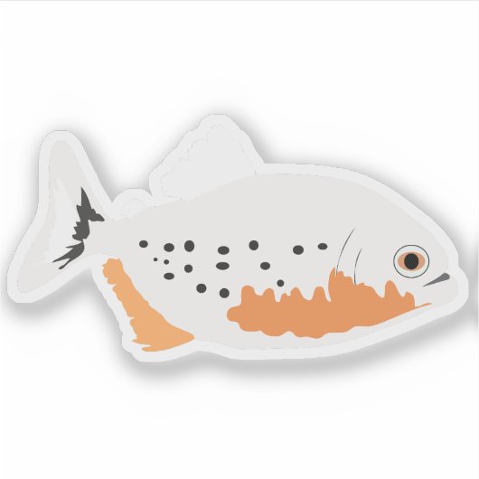 Red Bellied Piranha Fish Sticker (Voorkant)