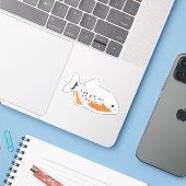 Red Bellied Piranha Fish Sticker (Laptop met iPhone)