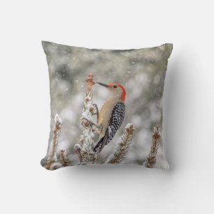 Red-bellied Woodpecker in de sneeuw Kussen
