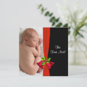 Red Bells Baby's eerste kerstkaart (Staand voorkant)