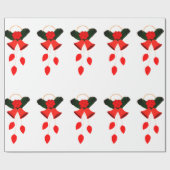 Red Bells en Holly Wrapping Paper Cadeaupapier (Vlak)