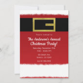 Red Belt Santa Claus Invitations de Noël (Devant)