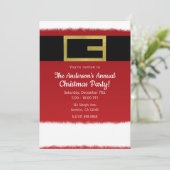 Red Belt Santa Claus Invitations de Noël (Debout devant)