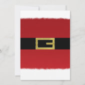 Red Belt Santa Claus Invitations de Noël (Dos)