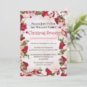 Red Berries Christmas Holiday Brunch Invitation (Debout devant)