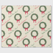 Red Berries Holly Merry kerst Cadeaupapier (Vlak)