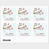 Red Berries kerstcadeau Label Sticker (Vel)