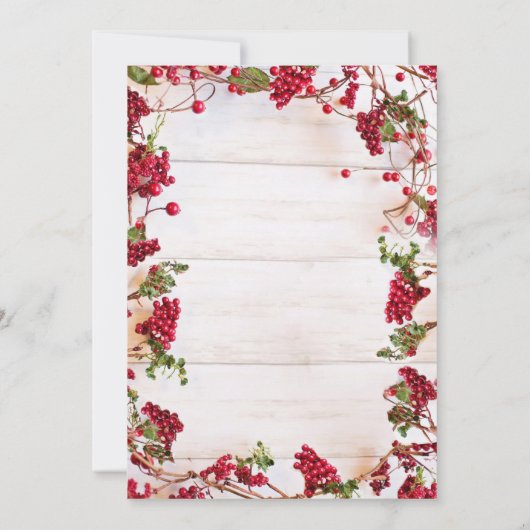 Red Berries Kerstfeestdag Brunch Uitnodiging (Achterkant)