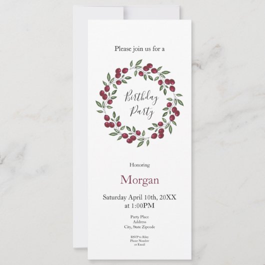 Red Berries krans Kaart (Voorkant)