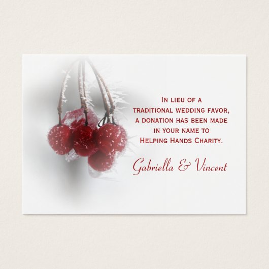 Red Berries Mariage d'hiver Charity Favoriser Cart (Devant)