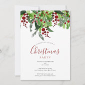 Red Berries Noël Fête Invitation (Devant)