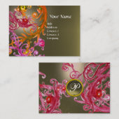 RED BERRIES SWIRLS GEMSTONE Grey Visitekaartje (Voorkant / Achterkant)