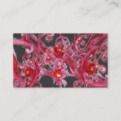 RED BERRIES SWIRLS metallic linnen Visitekaartje (Achterkant)