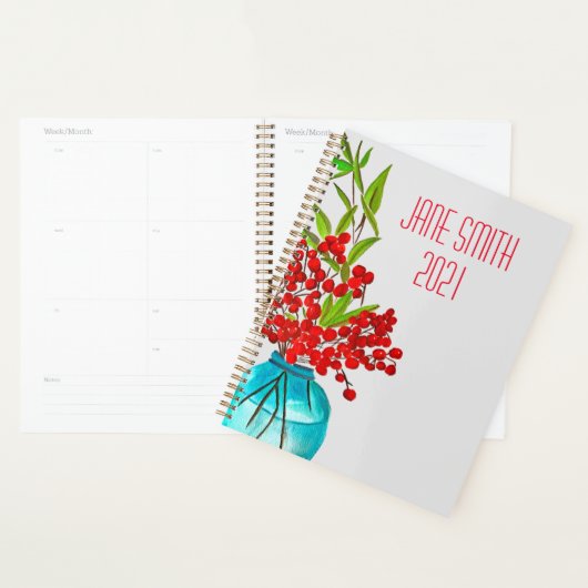 Red Berries waterverf fine art kleurrijk Planner (Display)