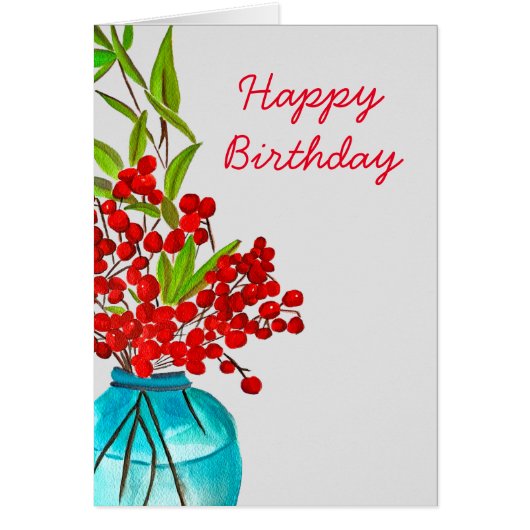 Red Berries waterverf kunst (Voorkant)