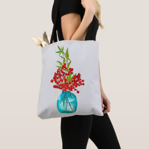 Red Berries waterverf kunst Draagtas