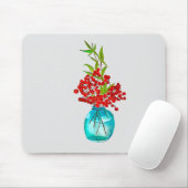 Red Berries waterverf kunst Muismat (Met muis)