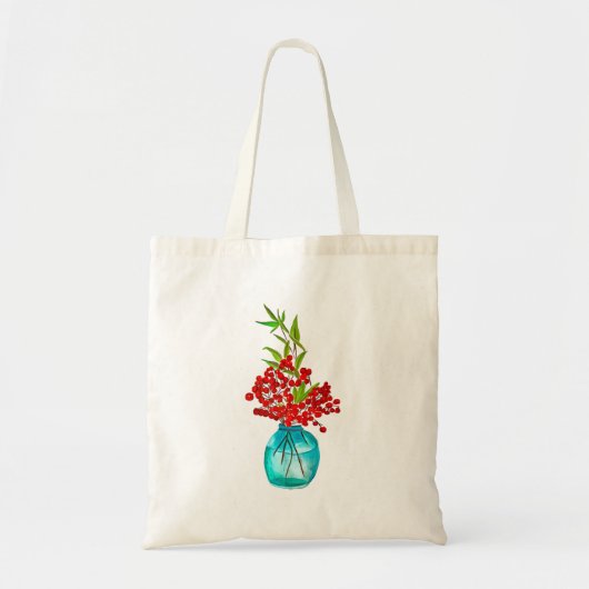 Red Berries waterverf kunst Tote Bag (Voorkant)