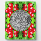 Red Berries With Raindrops Nature Add Your Photo Fotoplaat (Voorkant)