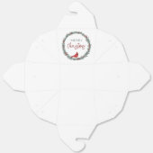 Red Berries Wreath and Red Cardinal Christmas  Bedankdoosjes (Ongevouwen)