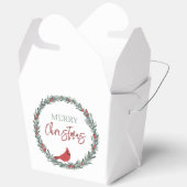 Red Berries Wreath and Red Cardinal Christmas  Bedankdoosjes (Open)