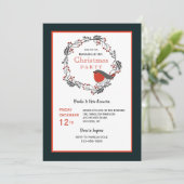 Red Berries Wreath Fêtes Invitations (Debout devant)