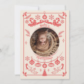 Red Berry Baby eerste kerstdag Feestdagenkaart (Voorkant)