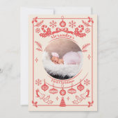 Red Berry Baby eerste kerstdag Feestdagenkaart (Voorkant)