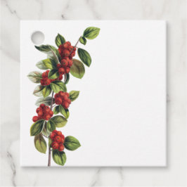 Red Berry Branch Kerstcadeau Tags Bedankjes Labels