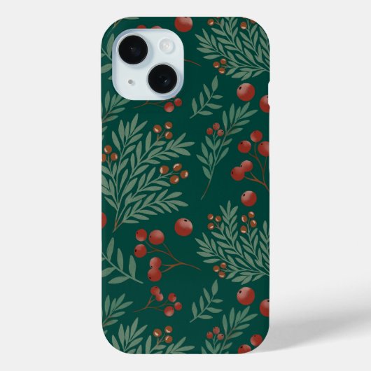 Red Berry Christmas Phone Case (Achterkant)