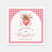 Red Berry eerste verjaardag Servet (Voorkant)