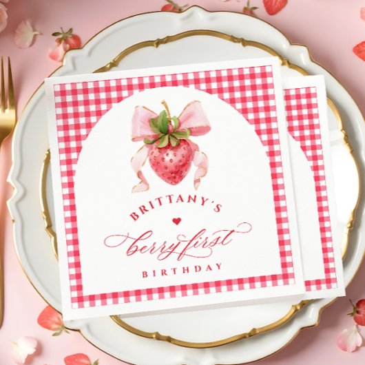 Red Berry eerste verjaardag Servet